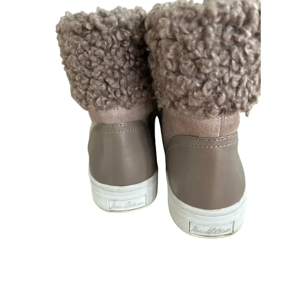 Sam Edelman Grey Suede & Faux Shearling Sneaker Booties